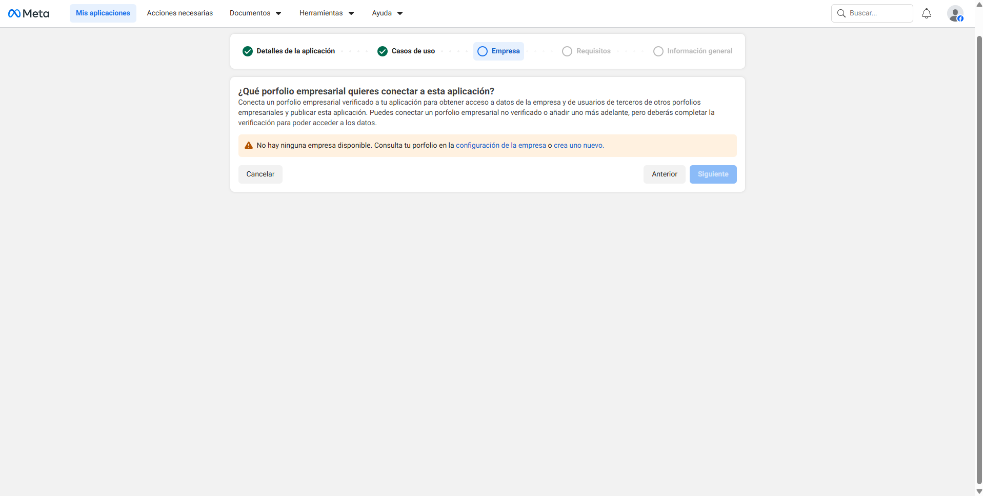 Aviso sin empresa disponible